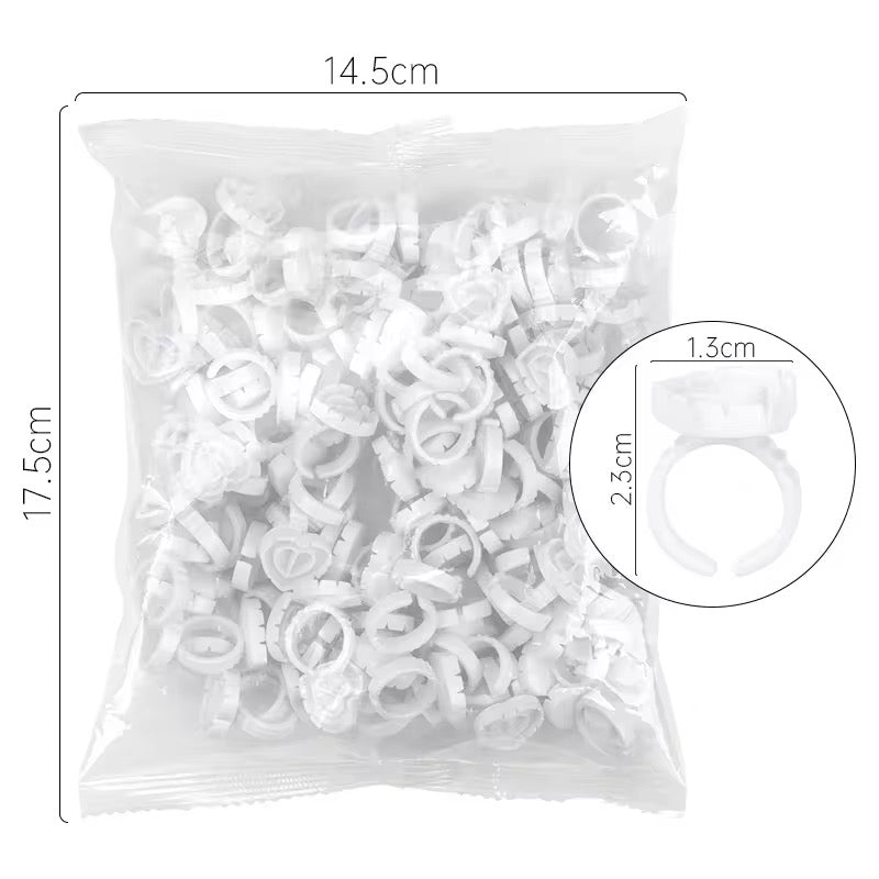 White Heart Shaped Glue Rings (100 pcs)