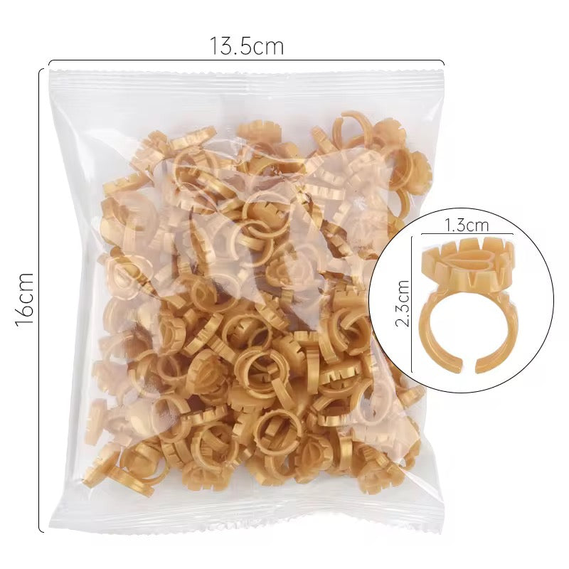 Gold Heart Shapes Glue Rings (100 pcs)