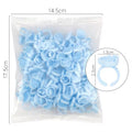 Baby Blue Heart Shaped Glue Rings(100 pcs)